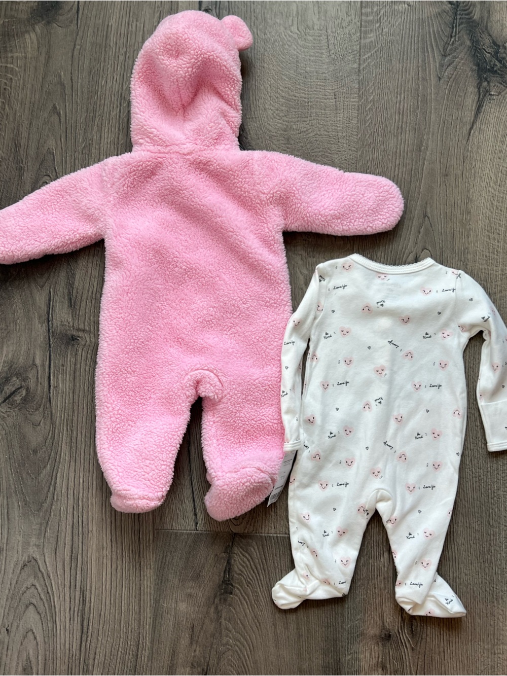 Carter's Pink Plush Hooded Bunting & Footie PJs - Picture 4 of 6